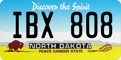 ND license plate IBX808
