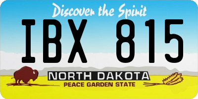 ND license plate IBX815