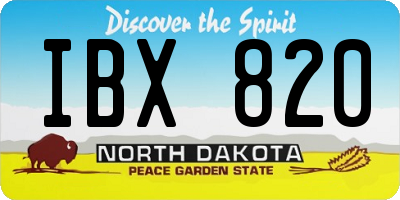 ND license plate IBX820