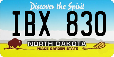 ND license plate IBX830