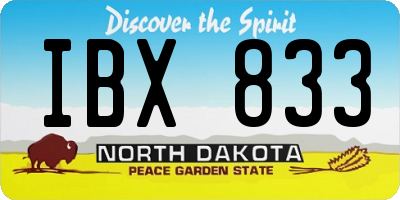 ND license plate IBX833