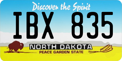 ND license plate IBX835