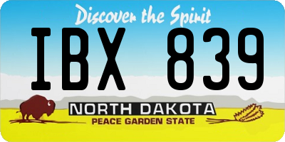 ND license plate IBX839