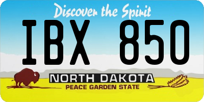 ND license plate IBX850