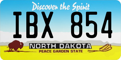 ND license plate IBX854