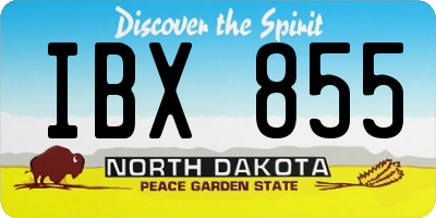 ND license plate IBX855