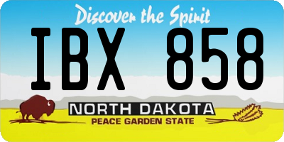 ND license plate IBX858