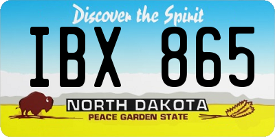 ND license plate IBX865