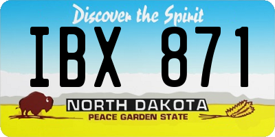 ND license plate IBX871