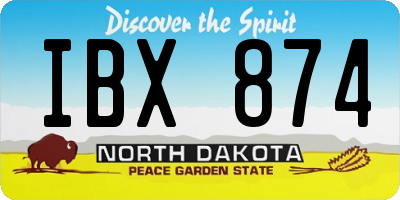 ND license plate IBX874