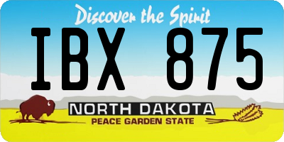 ND license plate IBX875