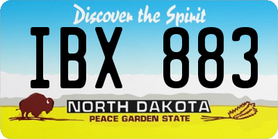 ND license plate IBX883