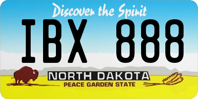 ND license plate IBX888