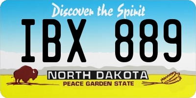 ND license plate IBX889
