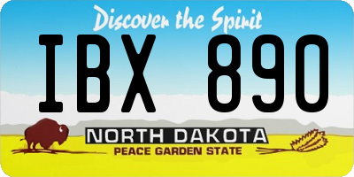 ND license plate IBX890