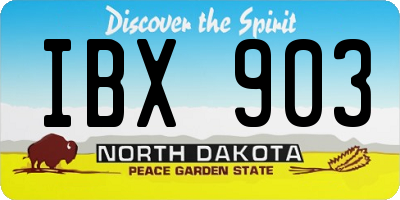 ND license plate IBX903