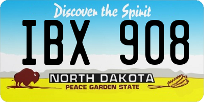 ND license plate IBX908
