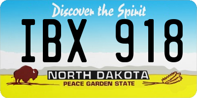 ND license plate IBX918
