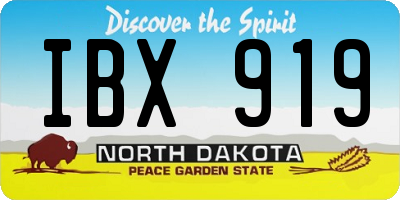 ND license plate IBX919