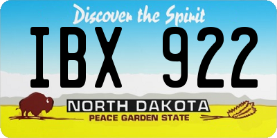 ND license plate IBX922