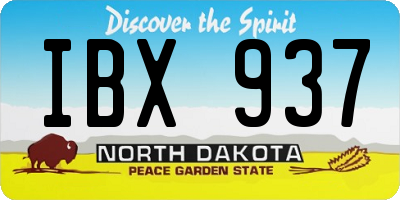 ND license plate IBX937