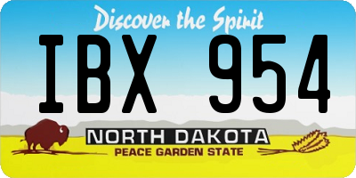 ND license plate IBX954