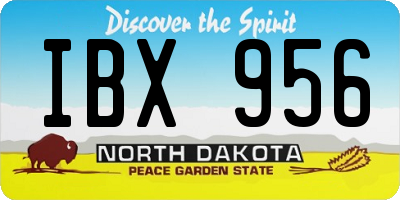 ND license plate IBX956