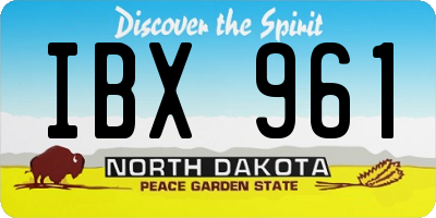 ND license plate IBX961
