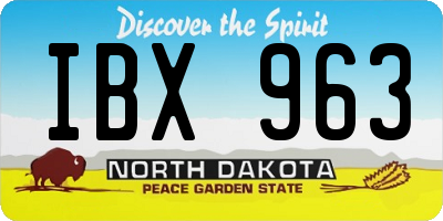 ND license plate IBX963