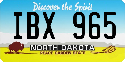 ND license plate IBX965