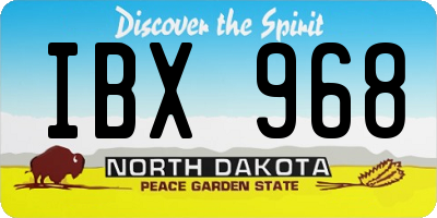 ND license plate IBX968