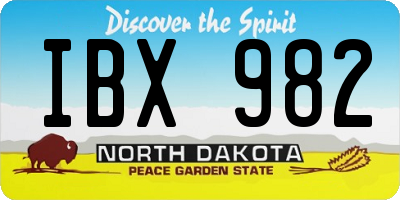 ND license plate IBX982