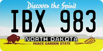 ND license plate IBX983