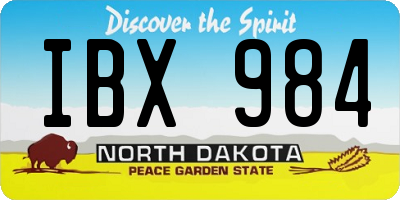 ND license plate IBX984
