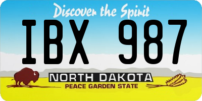 ND license plate IBX987
