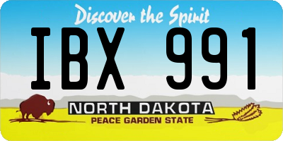ND license plate IBX991