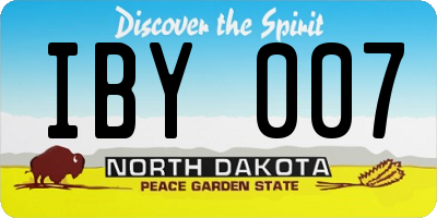 ND license plate IBY007