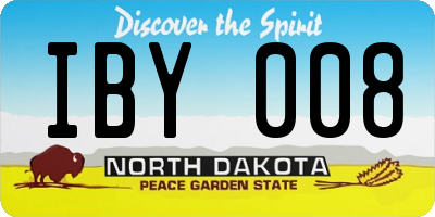 ND license plate IBY008
