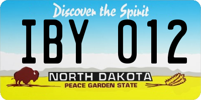 ND license plate IBY012