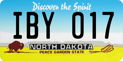 ND license plate IBY017
