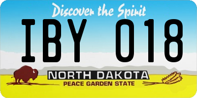 ND license plate IBY018