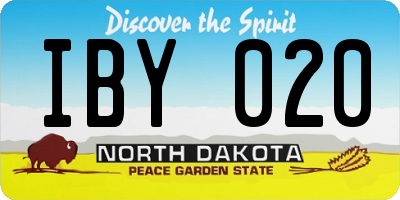 ND license plate IBY020