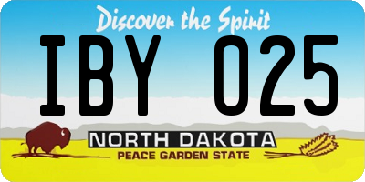 ND license plate IBY025