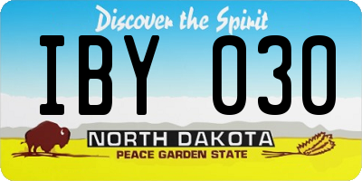 ND license plate IBY030