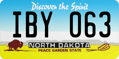 ND license plate IBY063
