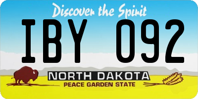 ND license plate IBY092