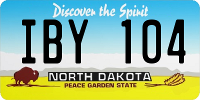 ND license plate IBY104