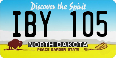 ND license plate IBY105