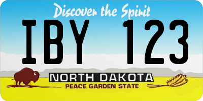 ND license plate IBY123