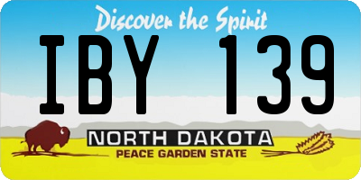 ND license plate IBY139